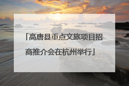 高唐县重点文旅项目招商推介会在杭州举行