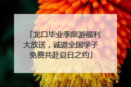 龙口毕业季旅游福利大放送，诚邀全国学子免费共赴夏日之约