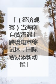 （经济观察）当海南自贸港遇上跨境电商综试区：国际贸易添新动能