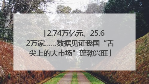 2.74万亿元、25.62万家……数据见证我国“舌尖上的大市场”蓬勃兴旺