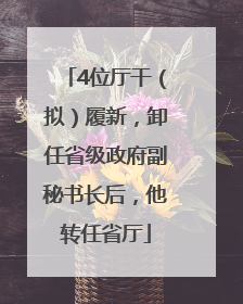 4位厅干（拟）履新，卸任省级政府副秘书长后，他转任省厅